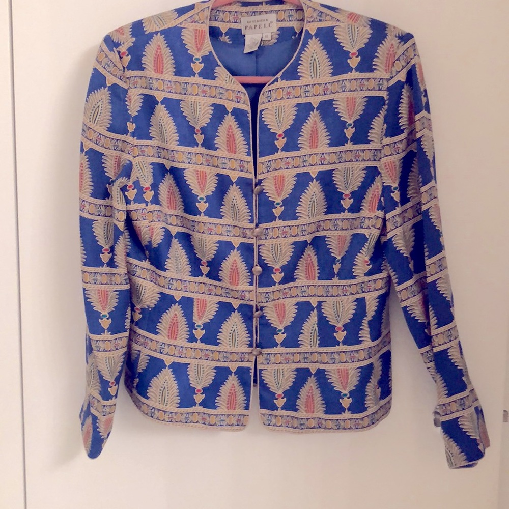 Designer 100% silk linked jacket my Adrianna Pappel